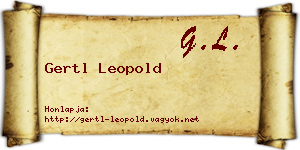 Gertl Leopold névjegykártya